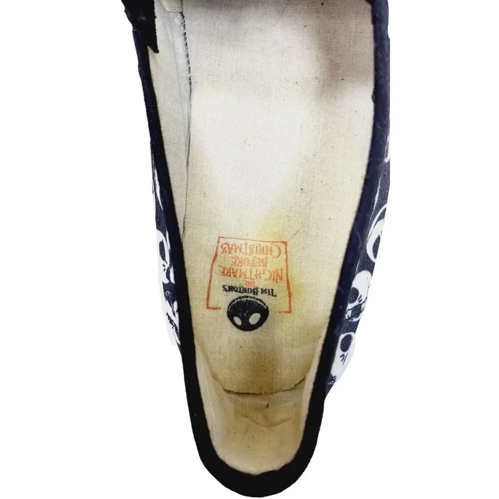 Tim Burton Nightmare Before Christmas Disney Jack Skellington Slip On Shoes